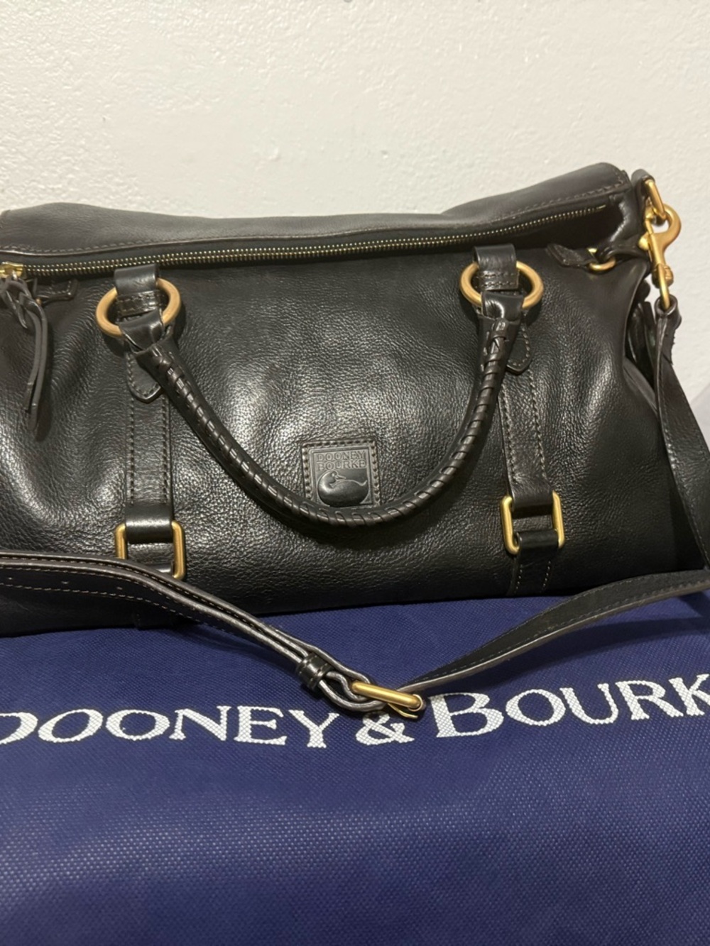 Dooney & Bourke Black Leather Satchel Bag